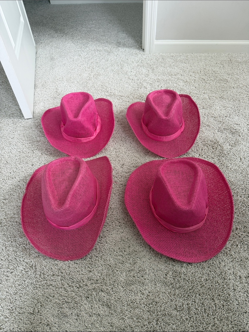 Party City Pink Straw Cowboy Hat - Packable Fun Accessory- 4 pack